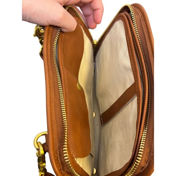 Minooy Uzania Brown Leather Crossbody Bag - Picture 12 of 13